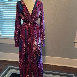 Tropical Pink and Purple Maxi Dress
